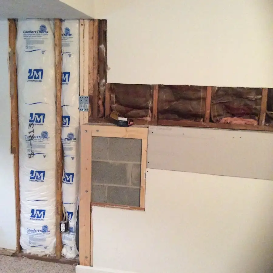 Wall insulation replacement during Basement Flood Cleanup in Finneytown